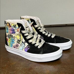 Vans High Top Sneakers Black with Multicolor Cartoon Panel